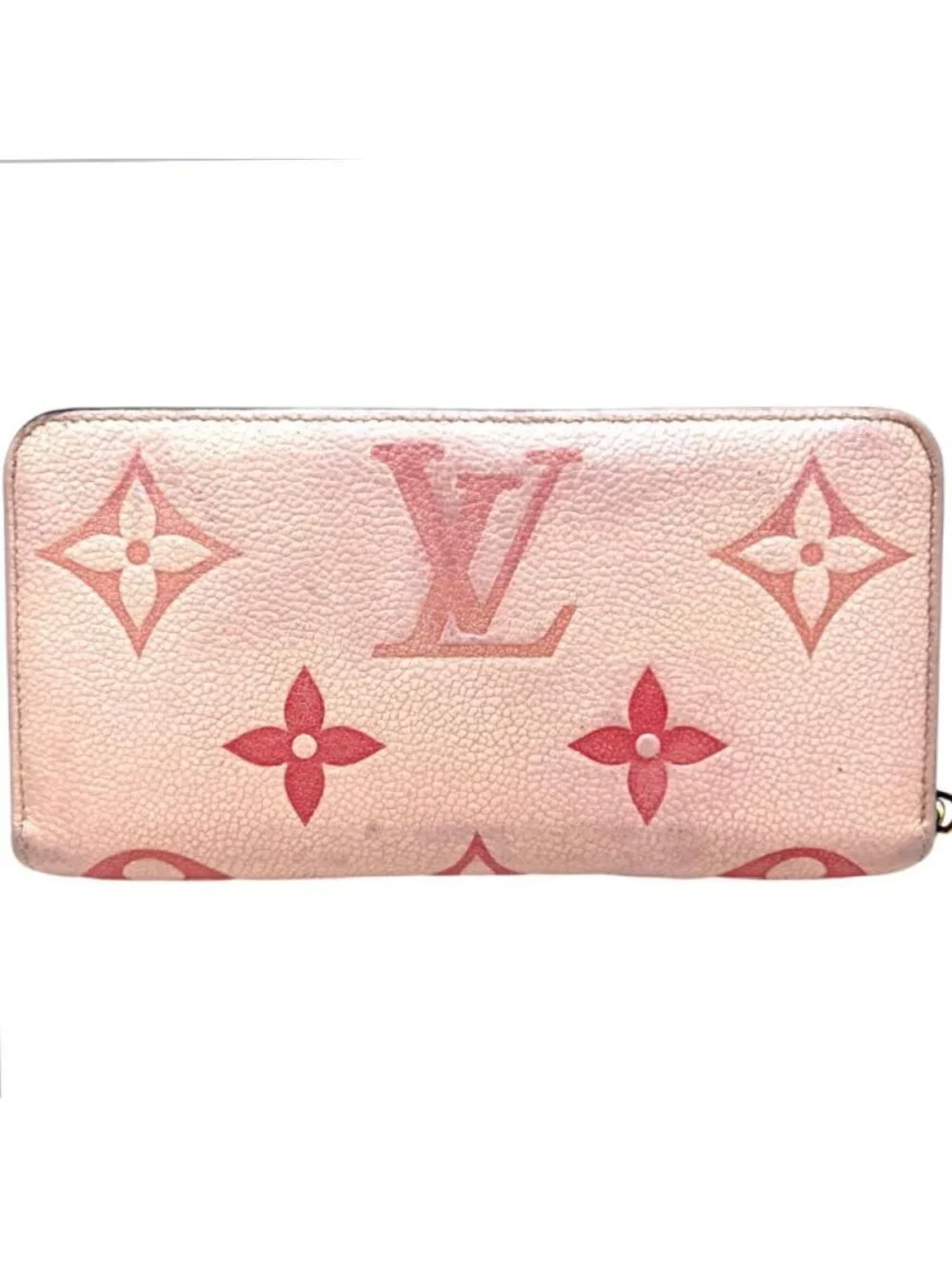 Louis Vuitton Bicolor Empreinte Zippy Wallet Bouton de Rose